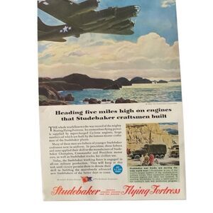 Vintage 1943 Studebaker Flying Fortress Ad Advertisement